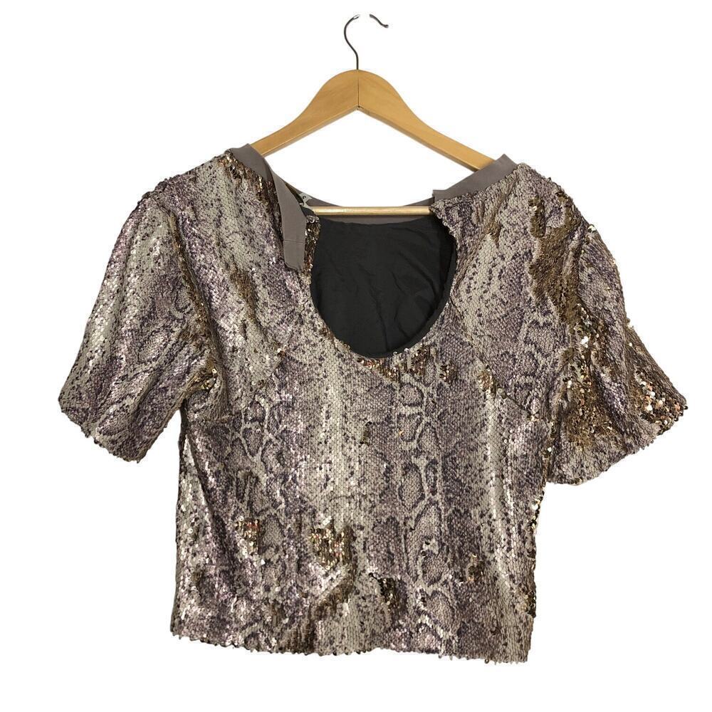 Ramy Brook Alexi Python Sequin Top S - Picture 4 of 11